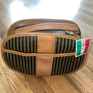 NWT Robert Roma Striped Leather Handbag